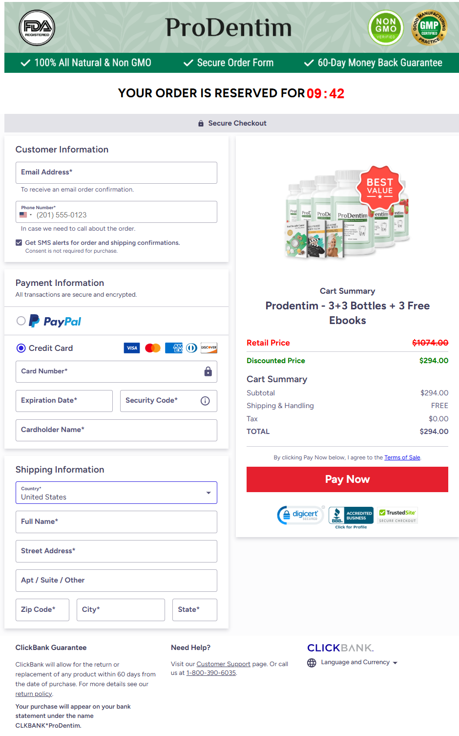 ProDentim Official Website Secure Order Page